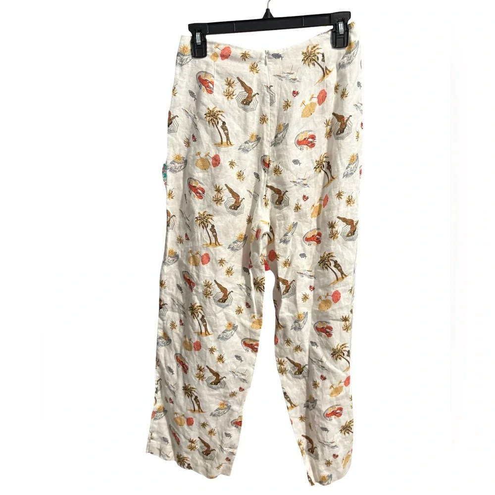 Reformation Linen Pants in Cabana Beach Print